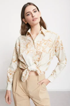 Bedruckte Popelinebluse