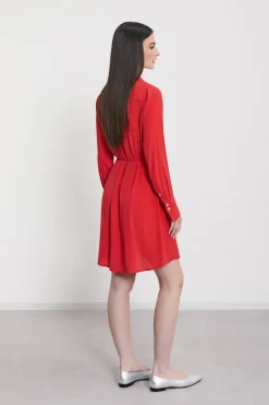 Kurzes Hemdblusenkleid aus Seidenmischgewebe