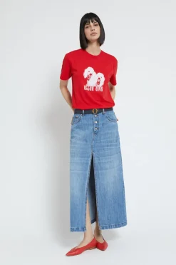 Langer Jeansrock