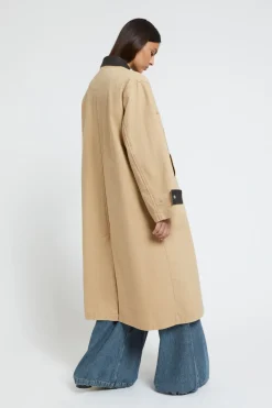 Langer Trenchcoat aus Baumwolle