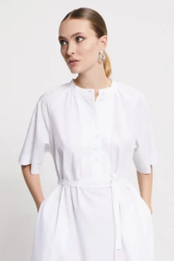 Langes Popelinekleid