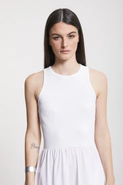 Langes Popelinekleid